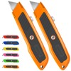 DIYSELF 2 Pack Utility Knife, Heavy Duty Box Cutter Retractable