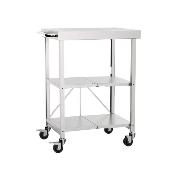 STEELBUS Heavy Duty Stainless Steel Foldable Cart – 300 lbs