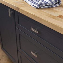 Liberty Curved Groove Bar Knobble 3 in. (76 mm) Modern Satin Nickel Cabinet Bar Knob P43118C-SN-CP