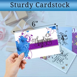 Eilyliafe 32 Thank You Cards with Envelopes Matching Stickers and Storage Box, 4 x 6 Inch Blank Thank You Greeting Cards Thank You Note for Graduation, Baby Shower, Wedding, small Business, Holiday,