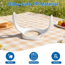 Baby Bottle Handles for Mam Bottles, Bottle Holder for Baby Self Feeding, Bottle Feeding Holder, White, Pack of 4