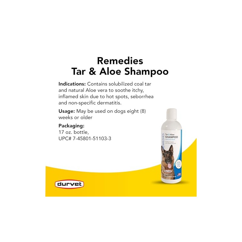 Durvet Naturals Tar and Aloe Shampoo, 17-Ounce