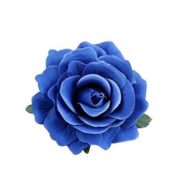 Lovefairy Beautiful Rose Flower Hair Clip Pin up Flower Brooch For Party Travel Festivals (Royal Blue)