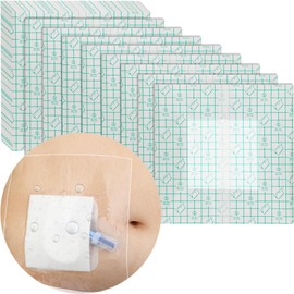Waterproof PD Dialysis Catheter Shower Cover 10x12 with No Glue On The Center, Peritoneal Dialysis PICC Line Chest Port Shower Protector Shield Island Bandage Dressing Accessories (Pack of 14)