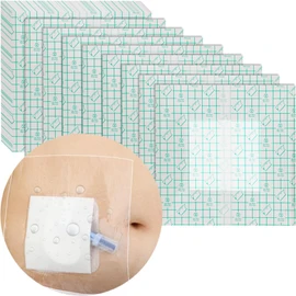 Waterproof PD Dialysis Catheter Shower Cover 10x12 with No Glue On The Center, Peritoneal Dialysis PICC Line Chest Port Shower Protector Shield Island Bandage Dressing Accessories (Pack of 14)