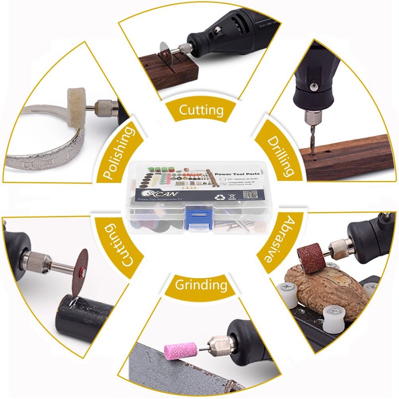 Kit de Herramientas Rotativas, 141PCS Mini Amoladora Eléctrica Rotativa Accesorios