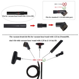 6 Pcs Vacuum Attachments 1 1/4" Vacuum Cleaner Attachments - 1 1/4 inch (32 mm) & 1 3/8 inch (35 mm) Vacuum Hose Adapter, 1 1/4 inch Vacuum Cleaner Accessories Brush Kit
