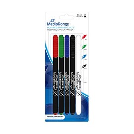 MediaRange Multimedia Marker Set with Eraser Pen Set of 5