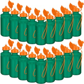 Zubebe 36 Pcs Sports Water Bottles Bulk 20 oz Squeeze Reusable Plastic Water Bottle with Nylon Strap Blank DIY Water Bottles for Kids Adults School Thanks Gift Outdoor Sport Fitness(Light Green)