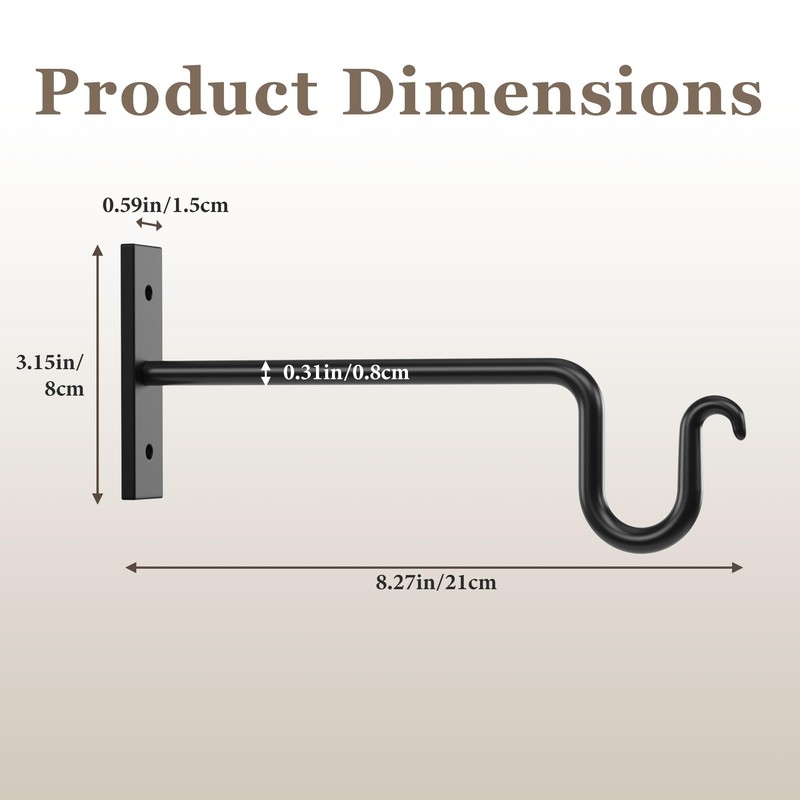 KOOKASHOP Plant Hook Plant Hanger, 2 Pack 8 Inch Plant