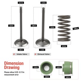 5TA-12111-00-00 Intake Exhaust Valve & Seal Spring For YAMAHA YFZ450 YFZ450R YFZ450V YFZ450SE 2004-2013 5TA-12112-00-00 5TA-12121-00-00