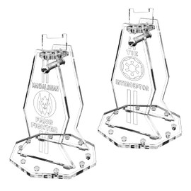 Acrylic Display Stand Compatible with 75348 Mandalorian Fang Fighter vs TIE Interceptor - Kit - Various Angles and Positions Adjustable - Stand Only - No Model - Display Stand