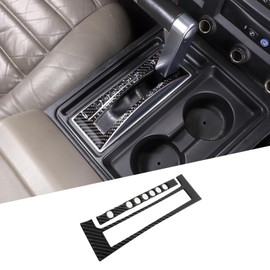 Fgtagtal Soft Carbon Fiber Gear Shift Panel Trim Cover Compatible with Hummer H2 2003-2007, Gear Shifter Console Anti-Scratch Decoration Accessories, 2PCS (Black)