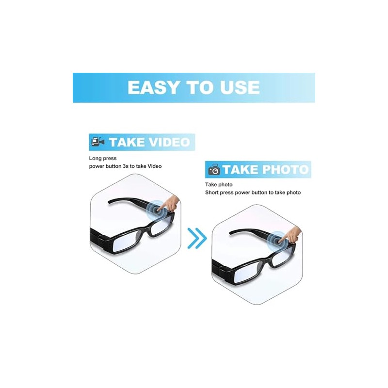 Denash Gafas Inteligentes AI con Cámara, Gafas Grabación Vídeo 1080P,