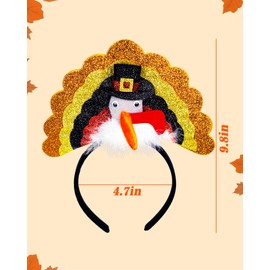 Thanksgiving Turkey Headband for Turkey Trot Running Role Play Dress Up Fall Costume