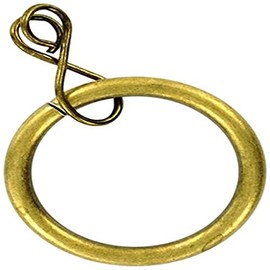 Merriway BH03223 (8 Pcs) Metal Curtain Drapery Pole Rod Rings with Loose Eye, Inner Diameter 35mm (1.3/8 inch) Outer Diameter 42mm (1.5/8 inch) Antique Brass - Pack of 8 Pieces
