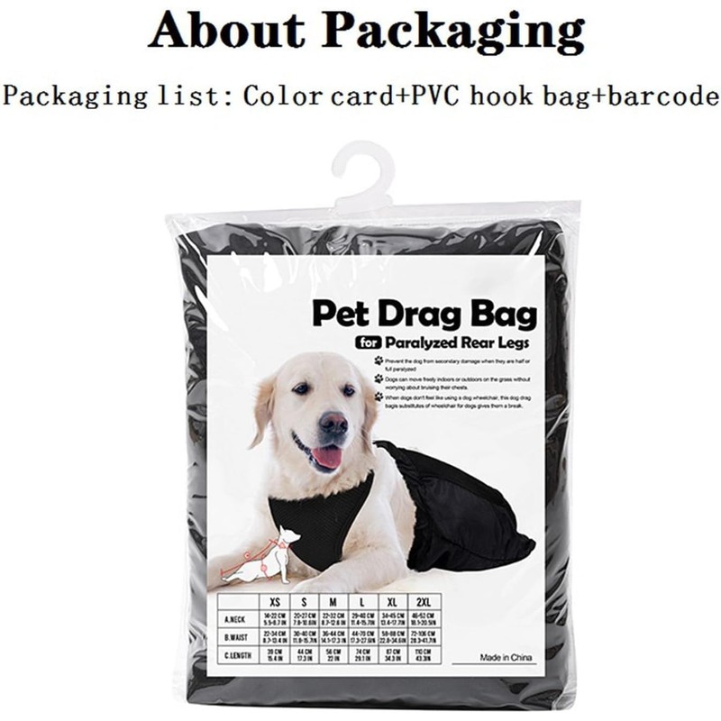 Dog Drag Bag for Paralyzed Rear Legs- Dog Wheelchair Alternative