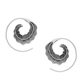 81stgeneration Women's 925 Sterling Silver 30 mm Spiral Swirl Feather Detailed Threader Earrings