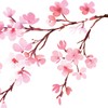 DECOWALL DS12-2003P1903 Watercolour Cherry Blossom Wall Sticker Wall Sticker Wall