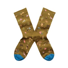 Bonne Maison - Women's Premium Egyptian Cotton Mid-Calf Socks - Comfortable and Durable - Absinthe Seedling Model - Made in France - 1 Pair of Socks - Size 39/41, khaki, 39-41