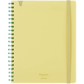 Kokuyo Sooofa Soft Ring Notebook, B6 Modified, 0.2 inch (4 mm) Square Ruled, Cutoff, 80 Sheets, Yellow (SV748S4-Y), Set of 3