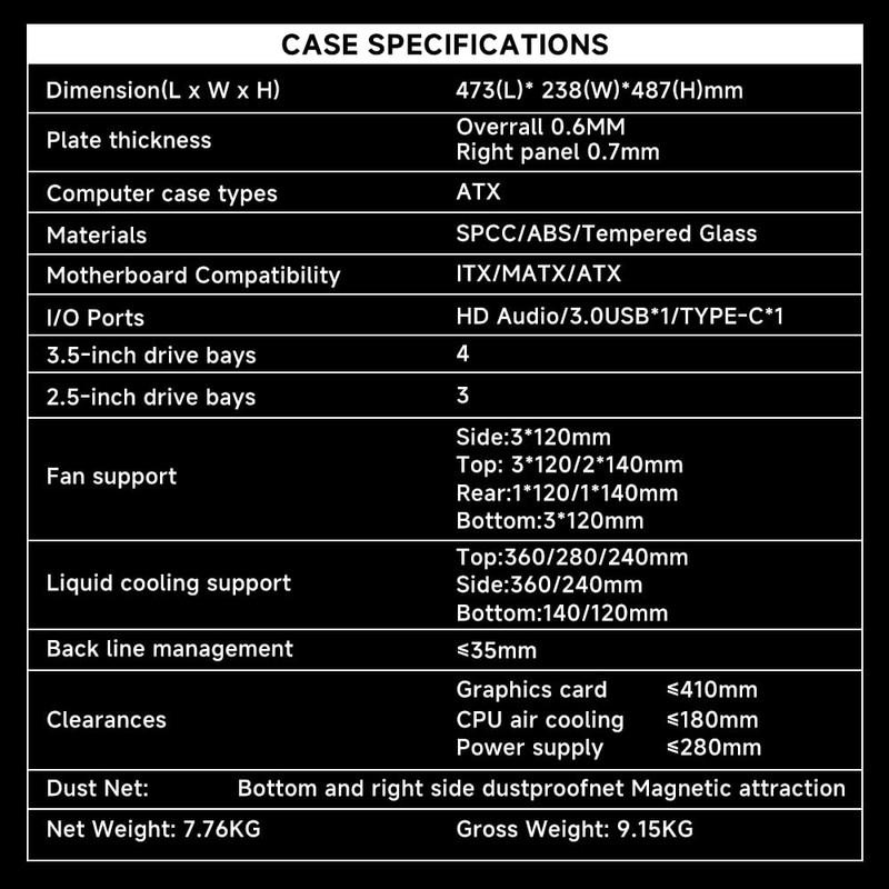 Jungle Leopard AC-02 Digital ATX PC Gaming Computer Case|5.5 Inch