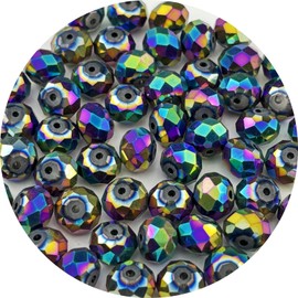 Pinhoollgo 400pcs 4mm Crystal Glass Beads Faceted Rondelle Glass Spacer Beads for Bracelets Necklace Pendants Earrings Key Chains Jewelry Making(Rainbow)