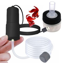 Petta USB Air Pump for Aquarium, Quiet Mini Oxygen Air Pump with 1 Sponge Filter, 1 Air Stone for Shirmp Nano Fish Tank & Transporting Aquatic PA152-3