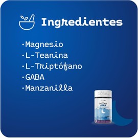 Súluu Media Luna Gomitas Vitaminadas, Sueño Profundo, Duradero y Reparador Aliviando el Insomnio 60 Gomitas Sabor Mora-Jengibre Manzanilla, GABA, L-Teanina, L-Triptófano y Magnesio Sin Gluten