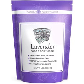 Purely Northwest Remoje Para Pies Con Lavanda Y Sal De Epsom, Deja Los Pies Y