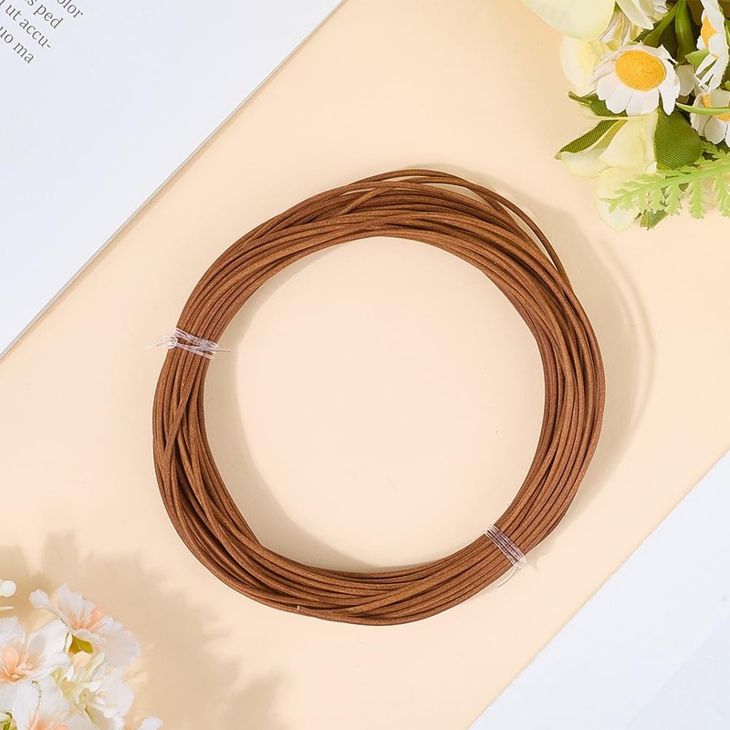 CALFOVERA 10M x 1MM Round Cowhide Genuine Leather Cord for
