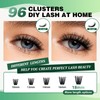 Lash ClUKters 96pcs Individual Lashes D Curl 16mm Eyelash ClUKters