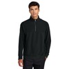 Mercer+Mettle Linear Texture 1/4-Zip MM3040, Deep Black, Large