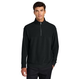 Mercer+Mettle Linear Texture 1/4-Zip MM3040, Deep Black, Large
