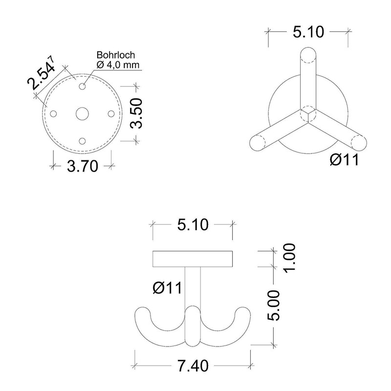 Gedotec Swivel Hook Triple Hat Hook Plastic RAL 1021 -