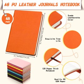 PerKoop 48 Pcs A6 PU Leather Journals Notebook Bulk Lined Journal Notebook Soft PU Leather Cover Ruled Writing Notebook for Home Writing School Office Business 128 Pages 5.7 x 3.7 Inches