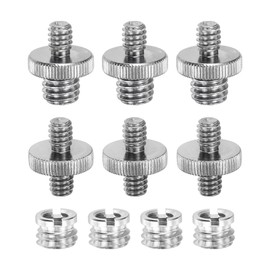 sourcing map Camera Screw Mount Set, 1/4 to 3/8 Inch Double End Screw for Tripod Screw Adapter, Monopod, Flash Light