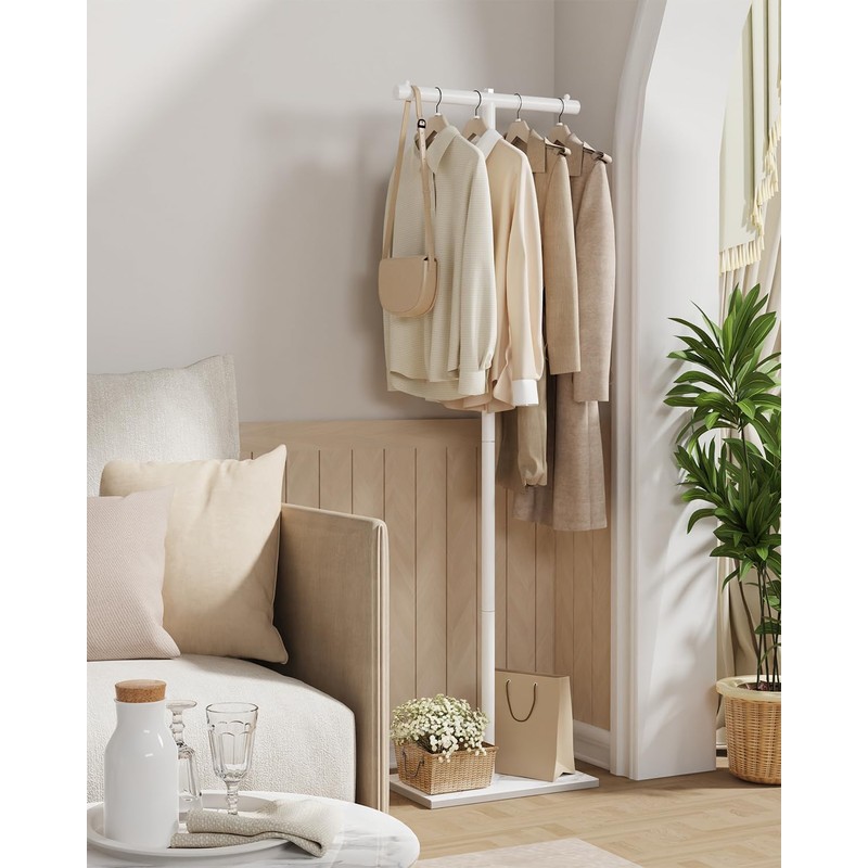 T-shaped Coat Rack Freestanding, Modern Clothes Rack with Rock Slab
