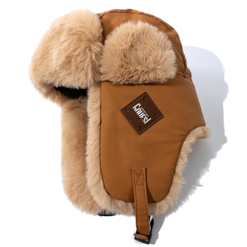 Clakllie Warm Trapper Ear Flaps Hats Russian Fur Hat Trooper