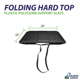 Bucket Truck Parts Folding Hard Top Bucket Cover That Holds Up Even If Water Pools, Nylon Strap with Buckle for Quick Fastening, Fits 1 Man Bucket 28"x28" Edge to Edge