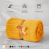 BEDELITE BEDELITE Fleece Blanket - 3D Ribbed Jacquard Decorative Yellow
