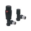 Noir Black Angled Thermostatic Radiator Valves - Energy Saving