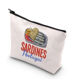JNIAP Portugal Sardines Makeup Bag Sardine Tin Fish Gift Portugal Italian Summer Gifts Tinned Fish Cosmetic Bag (Sardines mb)