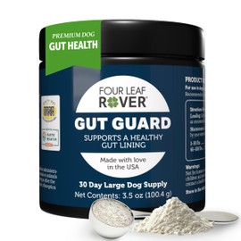 Four Leaf Rover Gut Guard - Dog Probiotics, Prebiotics, and Organic Herbs for Gut Health and Immune Support - Veterinarian Formulated - 30 Day Large Dog Supply