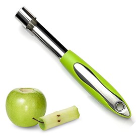 Apple Corer, Apple Cutter with ABS Handle, Practical Apple Core Cutter, Food Grade Stainless Steel Blade and Serrated Edge, Green