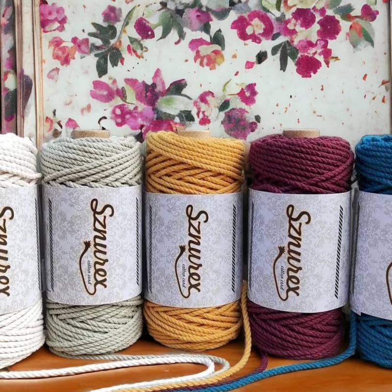 Macrame Yarn, 5 mm x 100 m, Cotton Cord Yarn