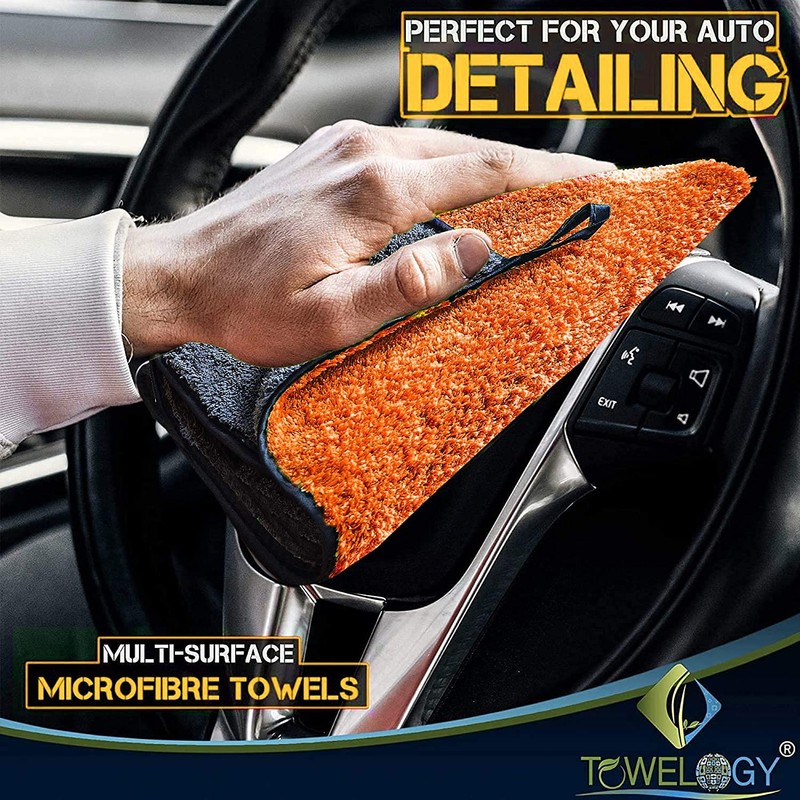 Towelogy® Microfibre Car Cleaning Cloths 800gsm High Density CHEMICAL FREE