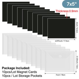 30Pcs/Set Magnetic Sheets for Dies Storage Stamp and Die Storage Pockets Die Cut Storage Multi-Function Magnetic Storage Cards Set with Label Stickers for Card Making Supplies (0.9 mm Thickness