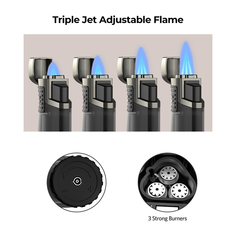 RONXS Torch Lighter, 2 Pack Triple Jet Flame Butane Cigar