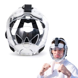 KEDAO Karate Mask Headgear, Professional Martial Arts Headgear Adjustable Head Circumference Karate Sparring Headgear Protective Guard for All Age